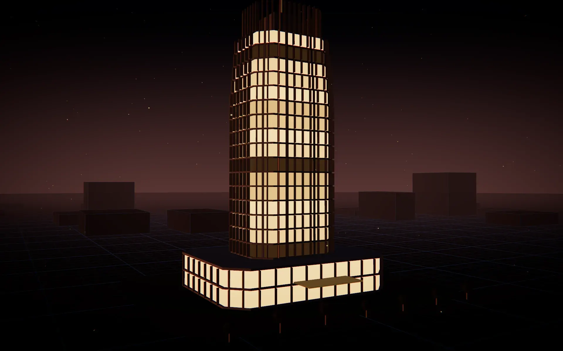 Seaward elevation with recessed balconies