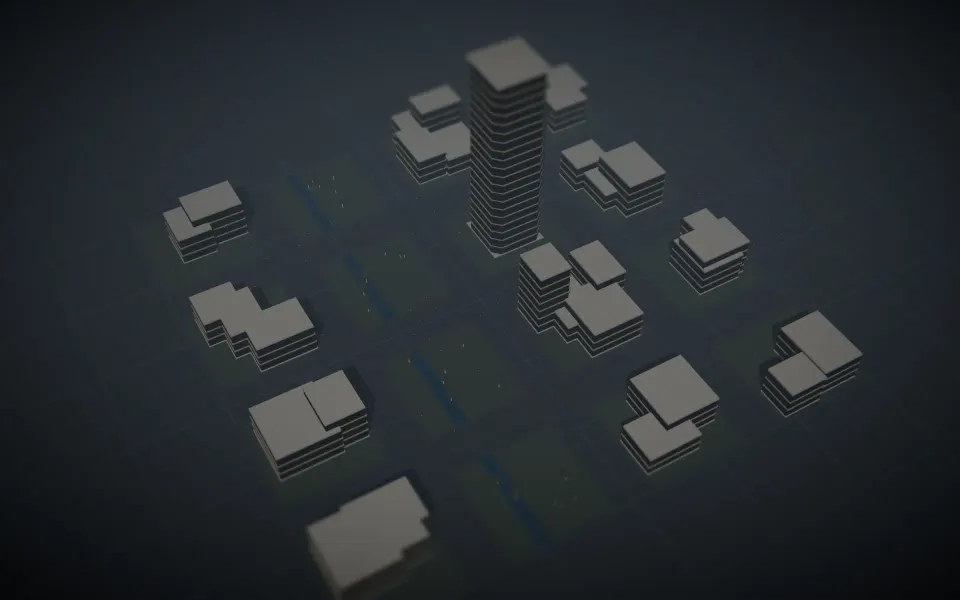 Evening in the tree grid